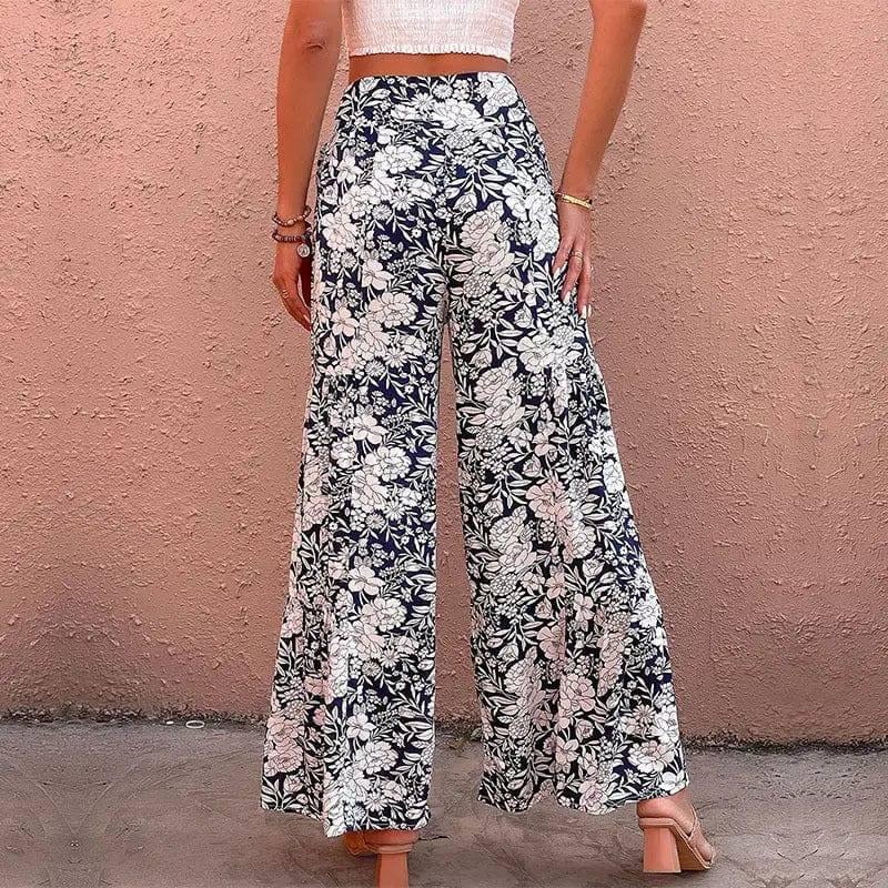 Summer Women's Printed High-waisted Bootcut Pants-8