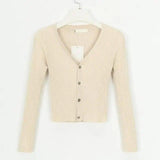 sweater cardigan women Slim sweaters-Khaki-13