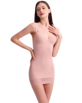 Tight Suspender Dress For Shapewear Slimming Bottoming Skirt-Pink-9