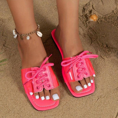 Transparent Lace-up Sandals-3