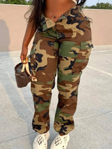 Trendy Camo Cargo Pants: Must-Have Streetwear-Orange-8