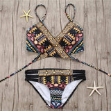 Bandage Aztec Biquini String Strappy Swim Wear Bathing Suit Swimsuit Beachwear Swimwear Women Brazilian Bikini-as picture-7