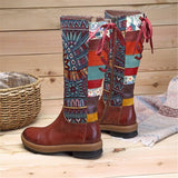 Vintage Mid-calf Boots Women Shoes Bohemian Retro Genuine-7