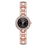 Watches-Set Bangle Clock Bracelet Wrist-Watch Quartz Women-Rose gold black-11