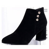 Women Pointed Thick Heel Martin Boots-4