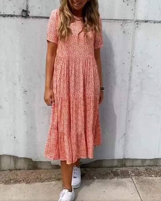 Women's Beautiful Floral Loose Dress-6