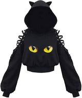 Women's Clothes Solid Color Gothic Hoddies Women's-C-9