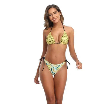 Women's Fashion Personality Split Bikini Swimsuit-Lemon-2