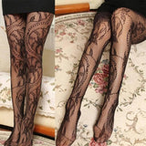 Women's jacquard stockings slim-fit pantyhose-Black-5