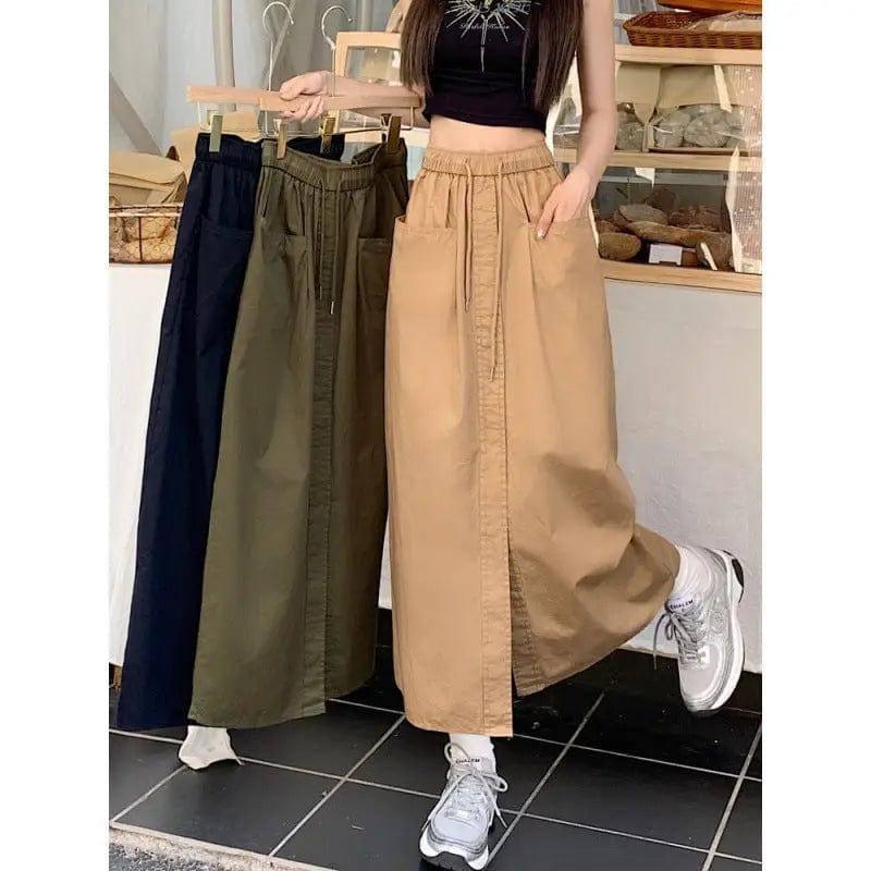 Women's Korean Style Sense Of Design Washed Cotton Midi-6