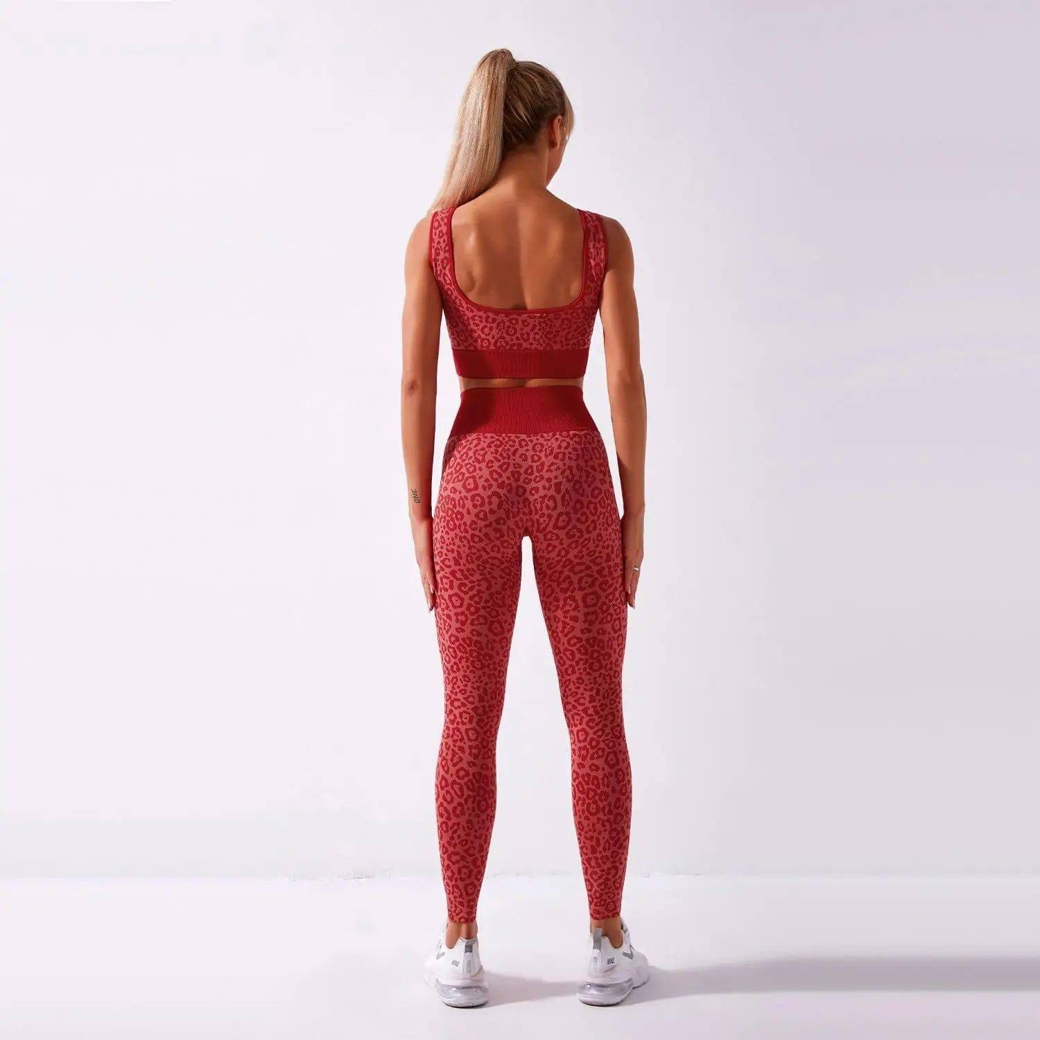 Yoga leopard suit-Red-1