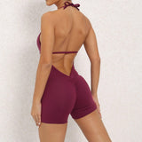 Yoga Pants Halter Neck Jumpsuit Beauty Back Shorts High-9