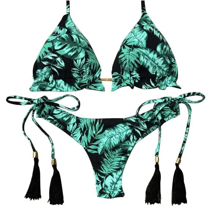 Printed strap bikini-5